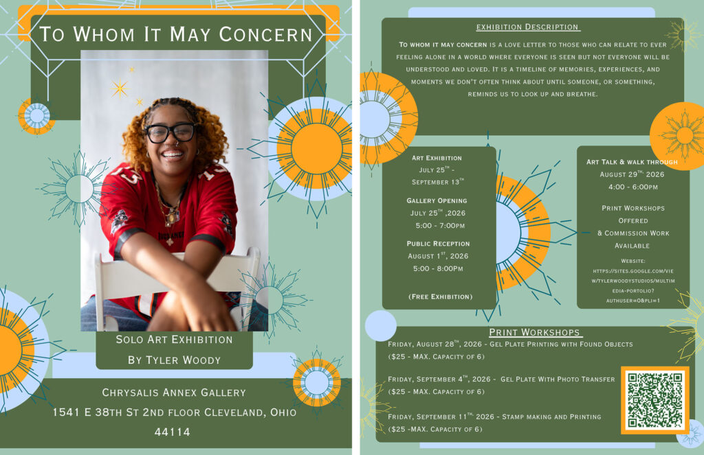 Informational flyer about art exhibition